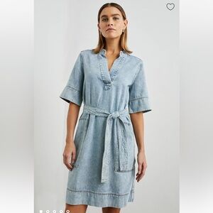 Rails Chancey Faded Indigo Short Sleeve Denim Dress Womens Size M